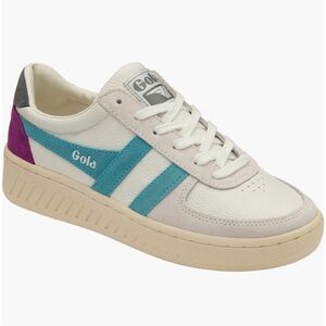 GUC: Gola Women's White & Teal Retro Leather Sneaker